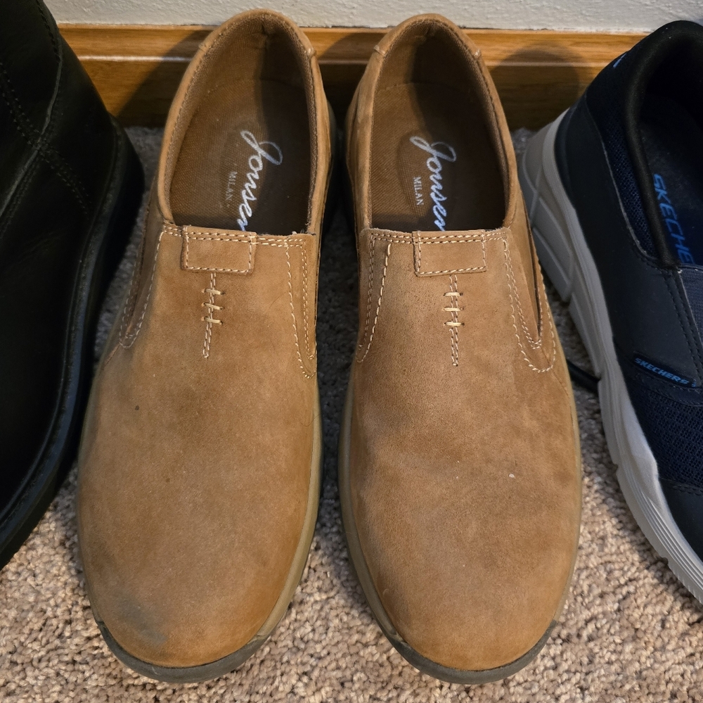 Tan Slip-On Loafers with Classic Rounded Toe